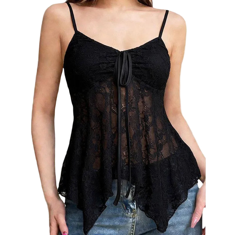 Sheer Mesh Fitted Camisole – Double-Layer Breathable Tank
