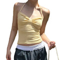Women's Ruffled Halter-Neck Camisole – Elegant Frill Cami Top